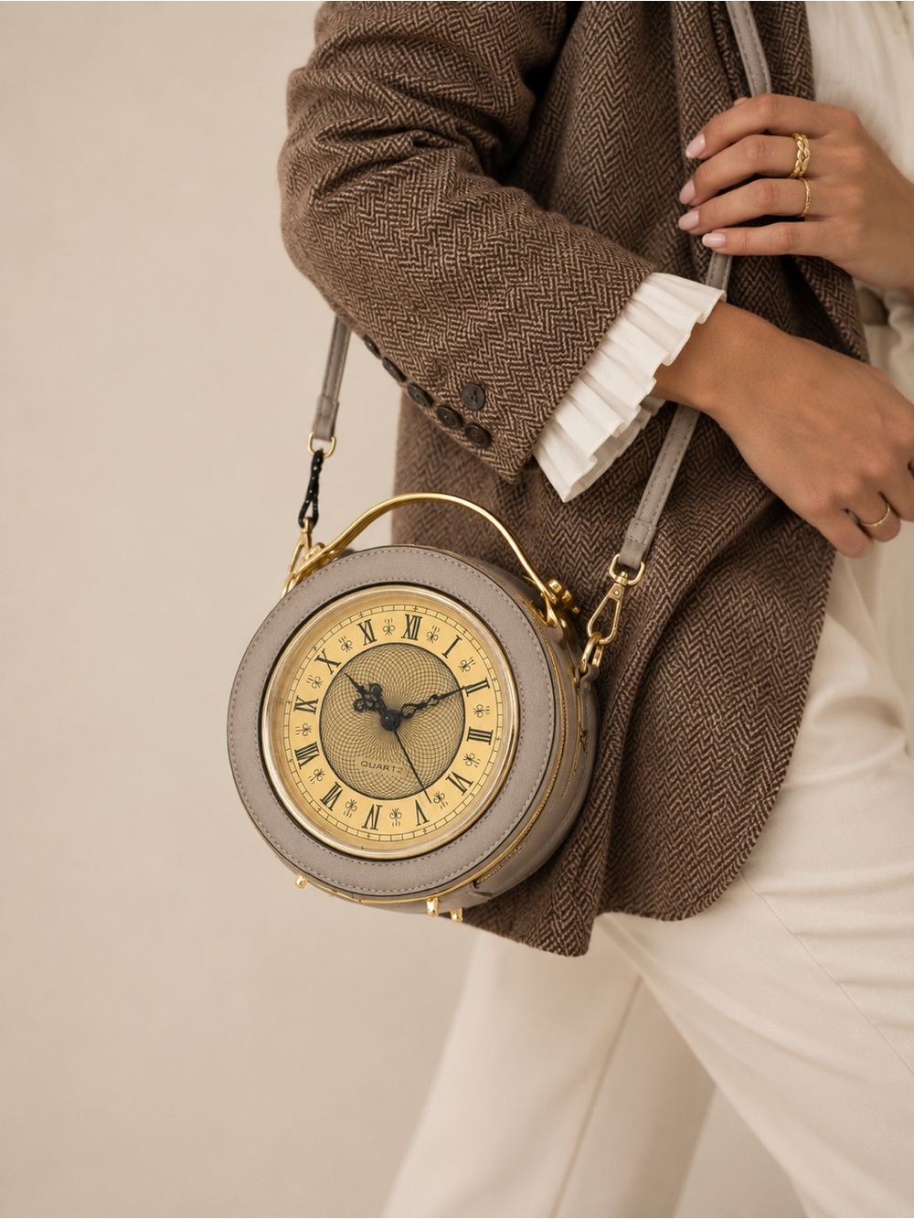 Novelty Alarm Clock Crossbody Bag | Vegan Leather | NWT Gold Hardware